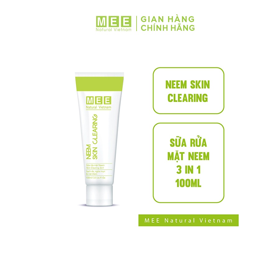 Bộ sản phẩm giảm mụn ngừa thâm siêu hiệu quả sau 1 đêm MEE NATURAL và 02 Kem chấm mụn Neem Acne Cream