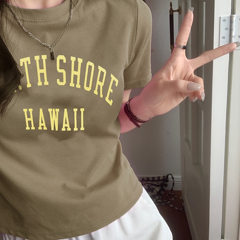 Áo Thun Nữ Tay Ngắn Màu Trơn 51110