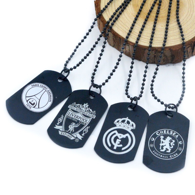 Dây chuyền inox clb bóng đá Mu, Chelsea, Real, Barca