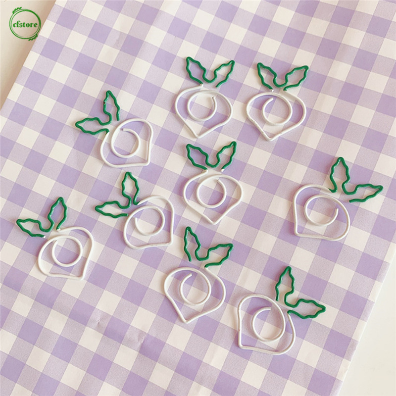 CF Carrot Shaped Metal Paper Clip Kawaii Bookmark Colour Vegetables Creative Cute Cartoon Office Student Supplies