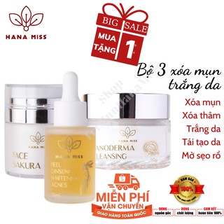 🎋Bộ 3 xóa mụn thâm HanaMiss - hết mụn thâm sạm nám dưỡng tái tạo làn da đẹp sau 1 liệu trình🎋