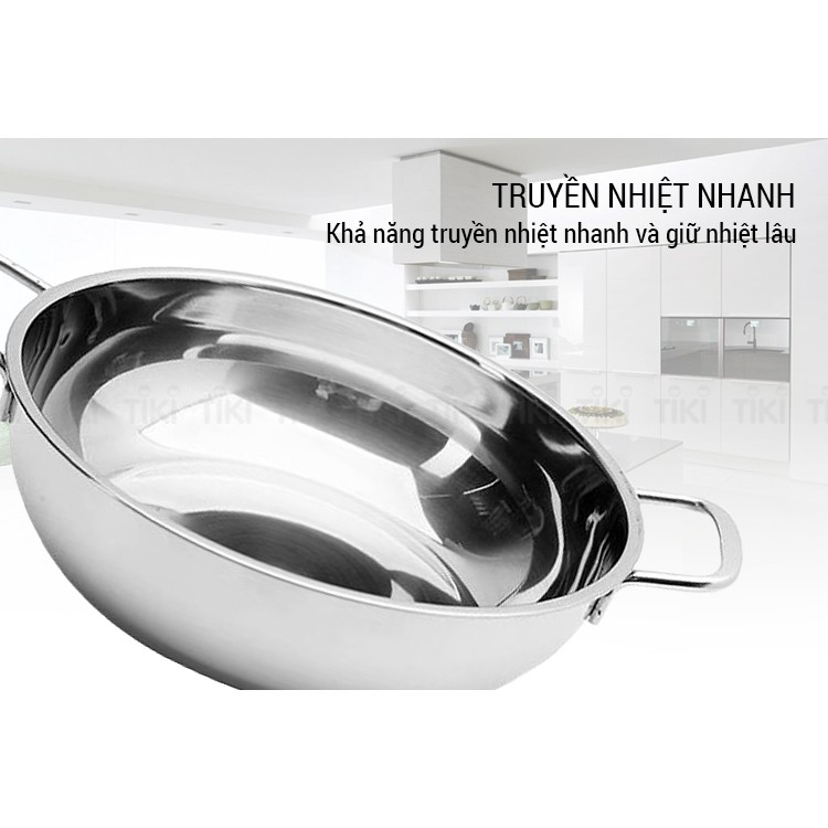 Nồi Lẩu Inox 430 Fivestar nắp kính dùng bếp từ