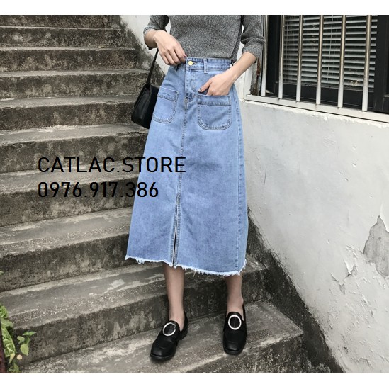 (SẴN)Chân váy jeans- chân váy bò dáng dài hàng Quảng Châu | BigBuy360 - bigbuy360.vn