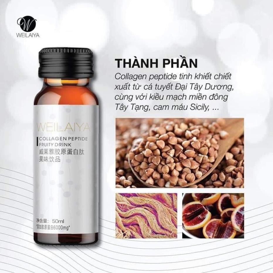 [Sẵn SLL] Collagen Nước Kháng Đường Weilaiya Chính Hãng Collagen Uống Chống Lão Hóa Giữ Mãi Thanh Xuân Hộp 8 Chai 50ml | Thế Giới Skin Care