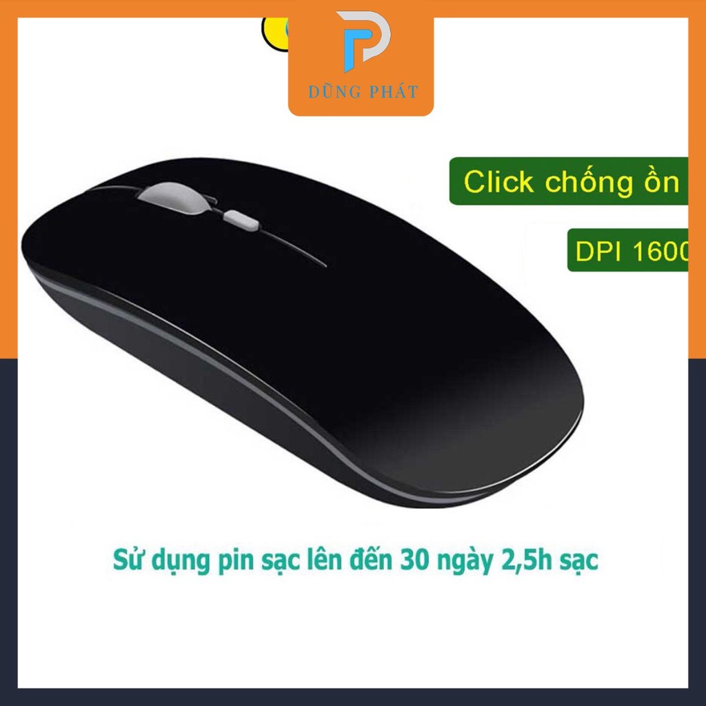 Chuột không dây sạc pin siêu mỏng 2.4GHz HXSJ M101 không gây tiếng ồn sạc 1 lần dùng 1 tuần cho Laptop macbook PC Tivi