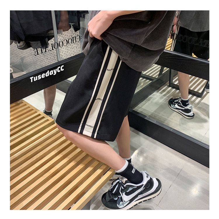 Quần Short Thể Thao Dáng Suông Kiểu Hồng Kông Retro Cá Tính Cho Nam Dễ Phối Đồ