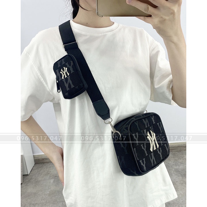 Túi Đeo Chéo NY In Chìm, Phong Cách Hàn Quốc, Hàng Nhập Đầy Đủ Tem