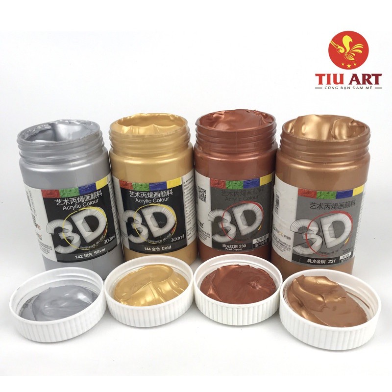 Màu Nhũ Acrylic 3D-300ml Chính hãng Chinjoo