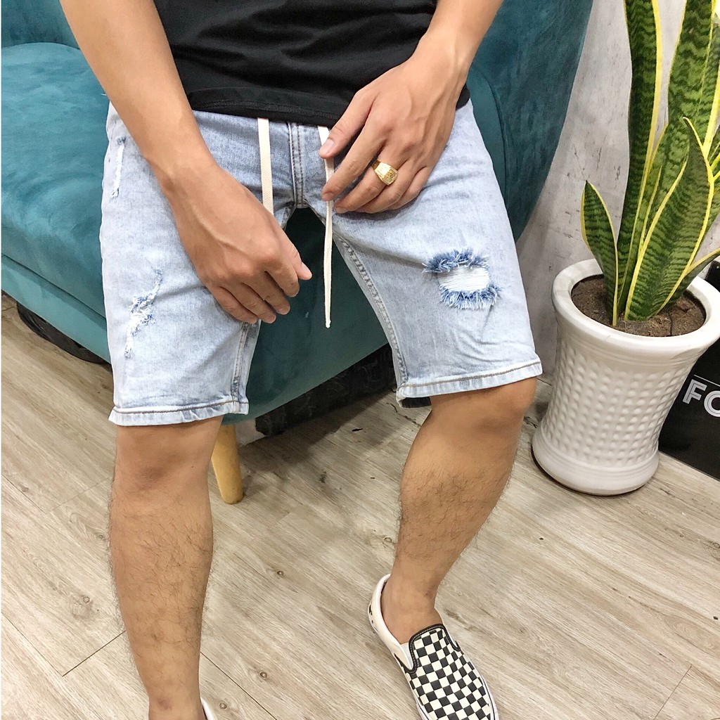 Quần Short Jeans Màu Xám Wash, Chất Jeans Co Giãn Tốt, Màu Bền, Cam Kết Không Phai Màu, Thích Hợp Trong Mùa Hè