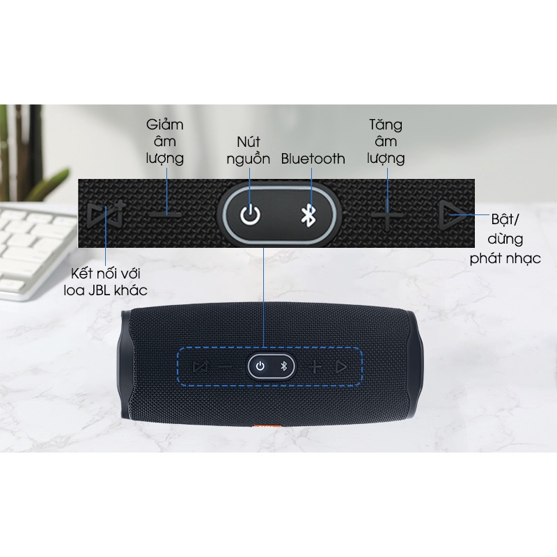 Loa Bluetooth JBL Charge 4 Chính Hãng - Loa JBL Chính Hãng Công Suất 30W Sử Dụng Liên Tục 20 Giờ , Kháng Nước IPX7