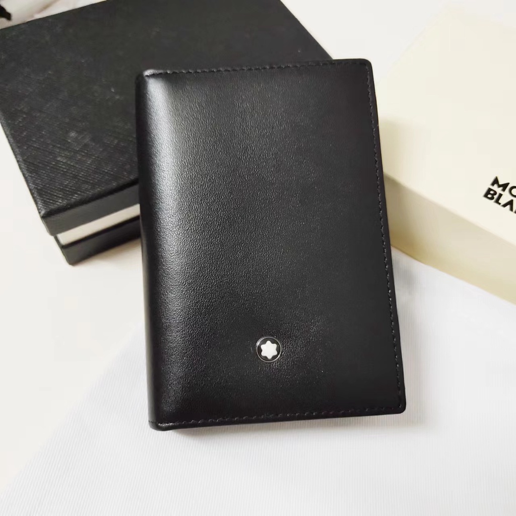 MONTBLANC Ví Da Bò Thật Siêu Nhẹ Chống Thấm Nước Chống Trầy Xước Thời Trang Phong Cách Mới 2022 Cho Nam