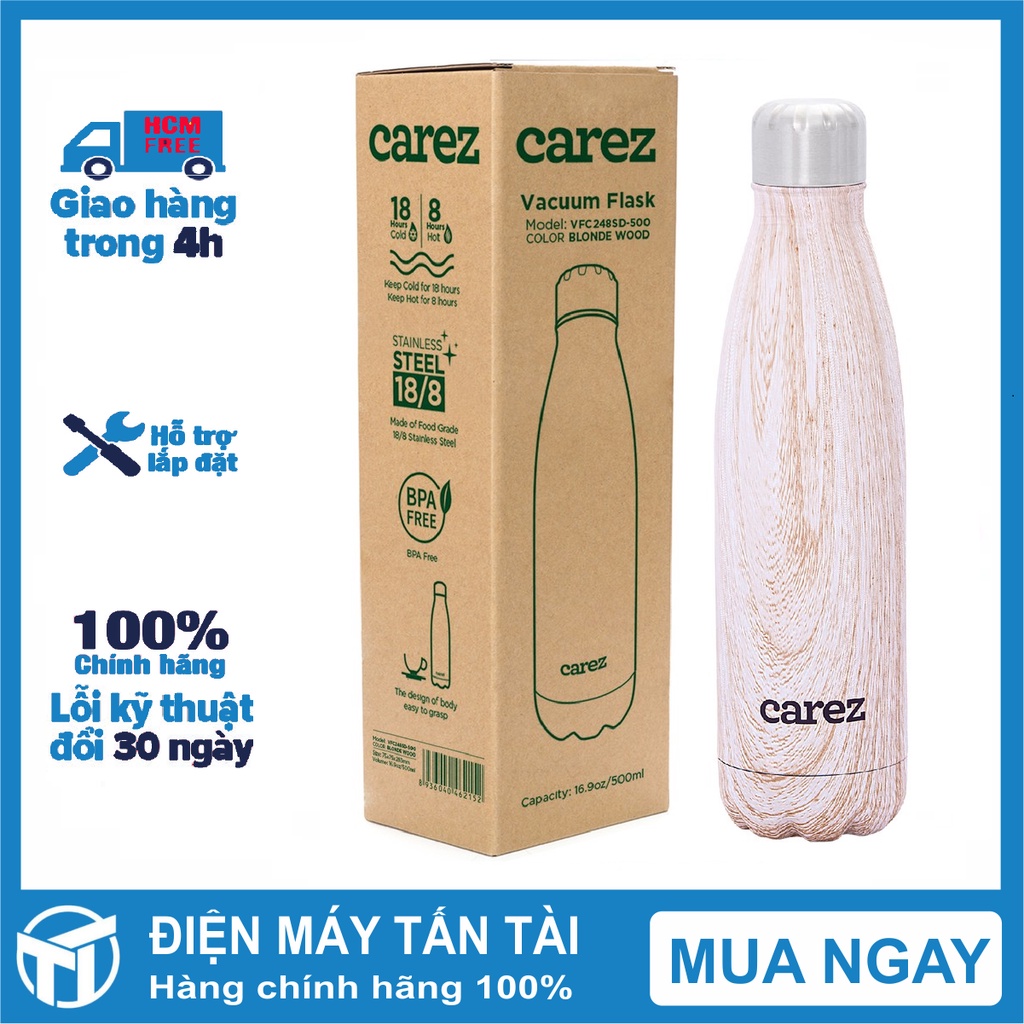 BÌNH GIỮ NHIỆT 500ml CAREZ VFC248SD-500 Giữ nóng đến 8 tiếng, giữ lạnh đến 18 tiếng