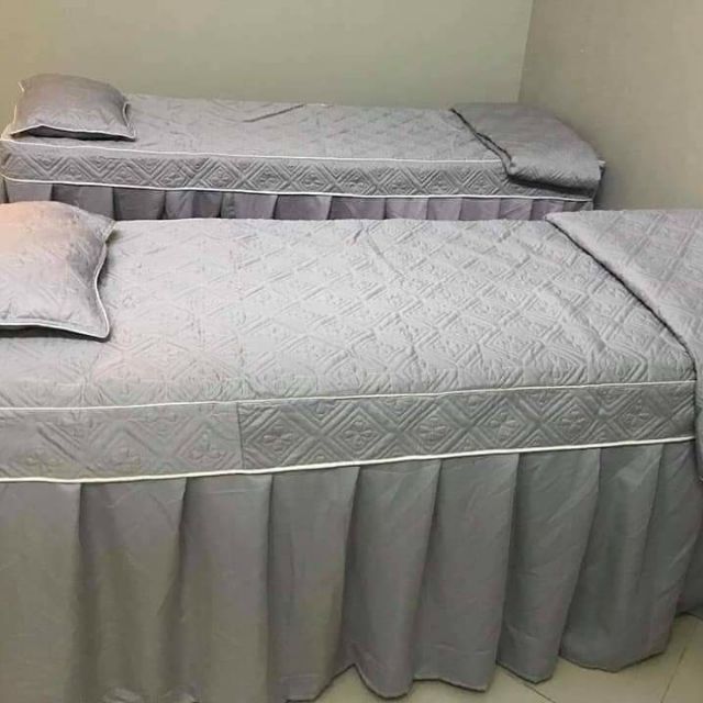 Ga spa trần bông full bộ chăn ga gối, chat kích cỡ cho shop