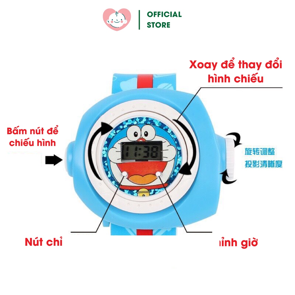 Đồng Hồ Chiếu Hình 3D Điện Tử Đeo Tay Đủ Hình Nhân Vật Hoạt Hình Thú Vị Cho Bé Trai Và Bé Gái