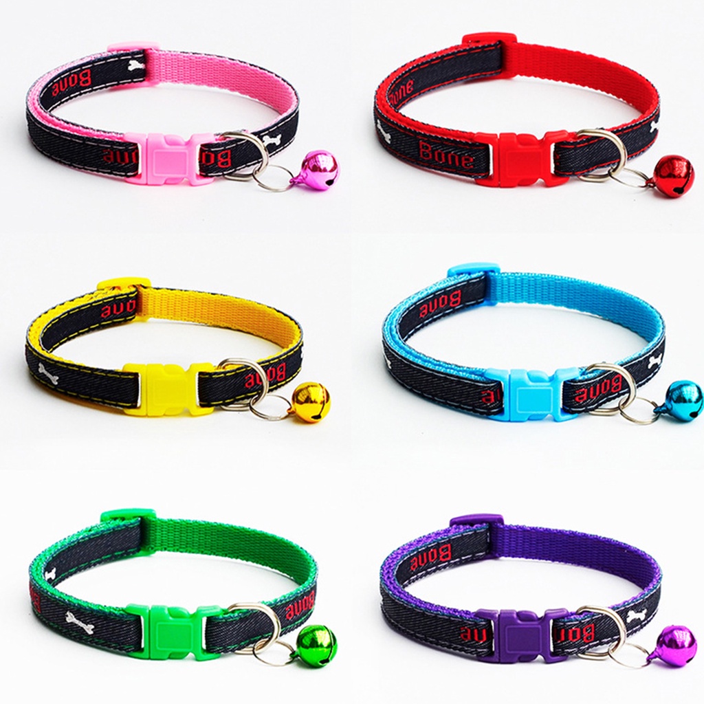 Vòng Cổ Denim Gắn Chuông Cho Thú Cưng