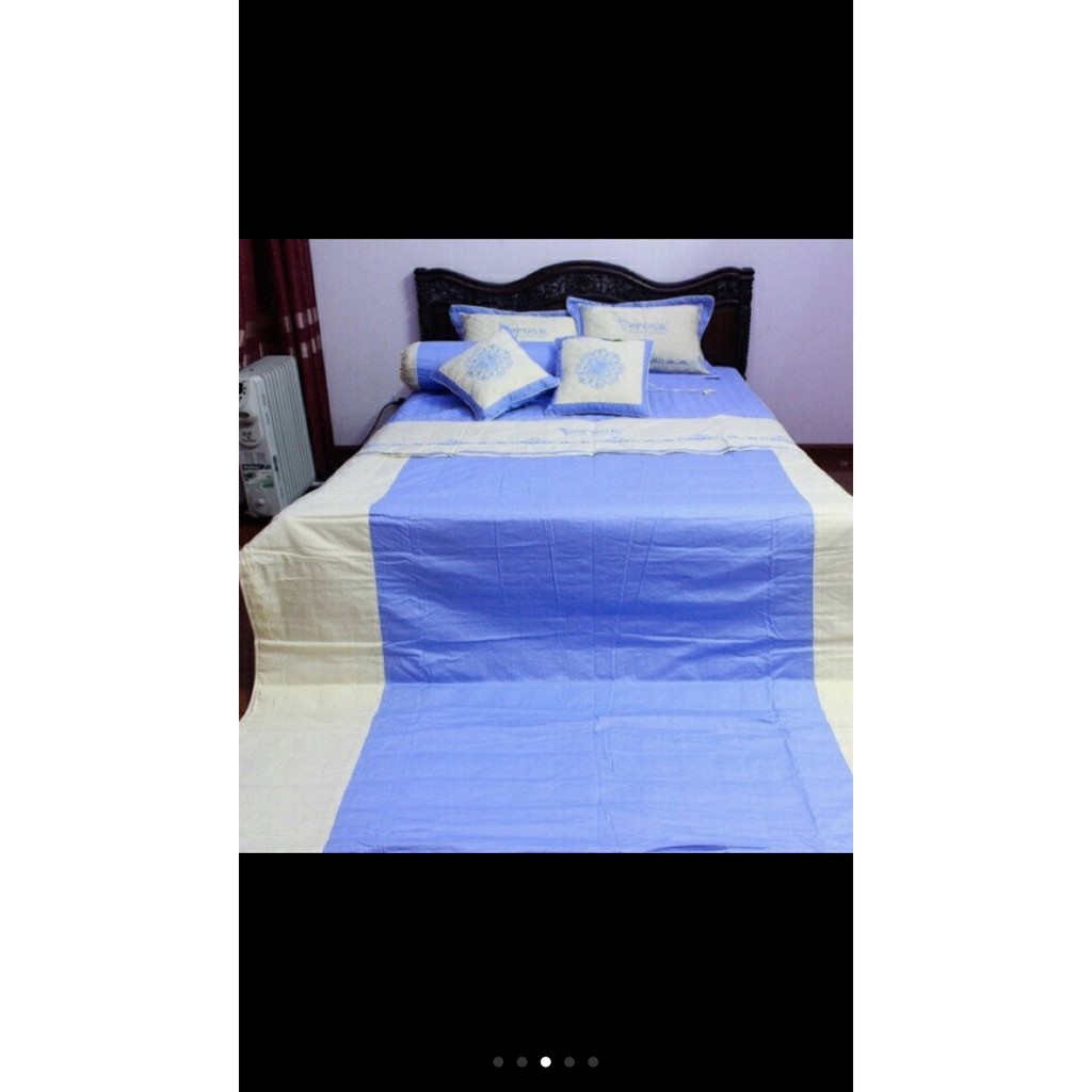 combo 3 bộ gra phủ sating cotton lụa 7 món