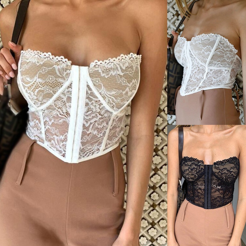 Áo Lót Ren Hoa Xuyên Thấu Không Dây Hở Lưng Gợi Cảm Cho Nữ