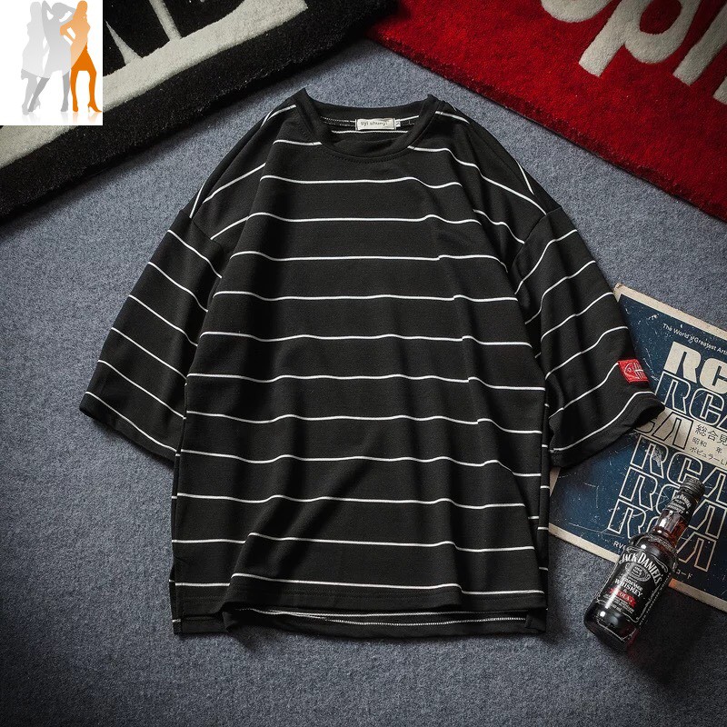 Áo thun nam form rộng tay lỡ xọc ngang - Trùm Chuyên Sỉ Thời Trang | BigBuy360 - bigbuy360.vn