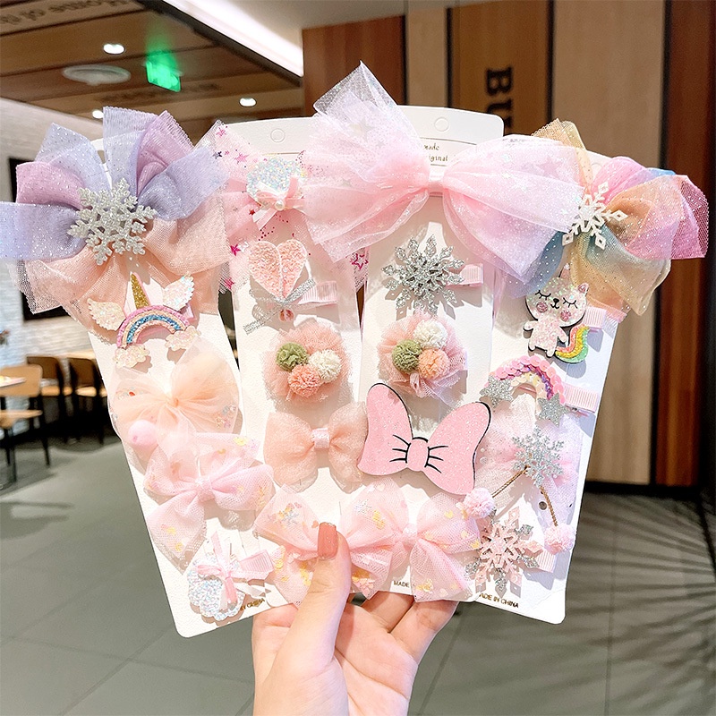 Set 5 Kẹp Tóc Hình Nơ Dễ Thương Cho Bé Gái