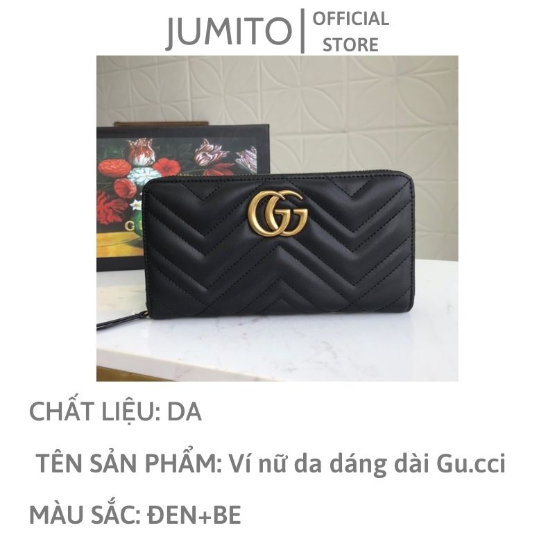 Ví nữ da dáng dài cầm tay gập Gu.cci khóa kéo cao cấp fullbox JUMITO SB1519