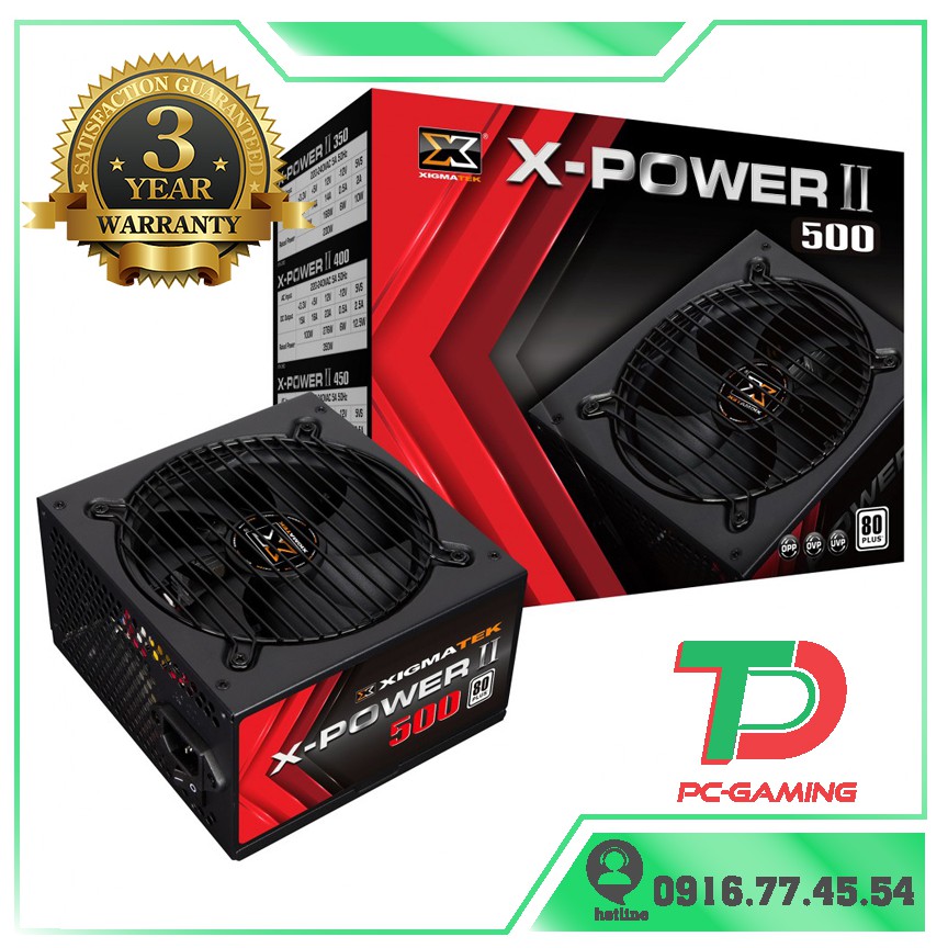 👉Chính Hãng - Nguồn máy tính Xigmatek X-POWER II 500 (EN41831) 80Plus - BH 36 Tháng NEW 100%
