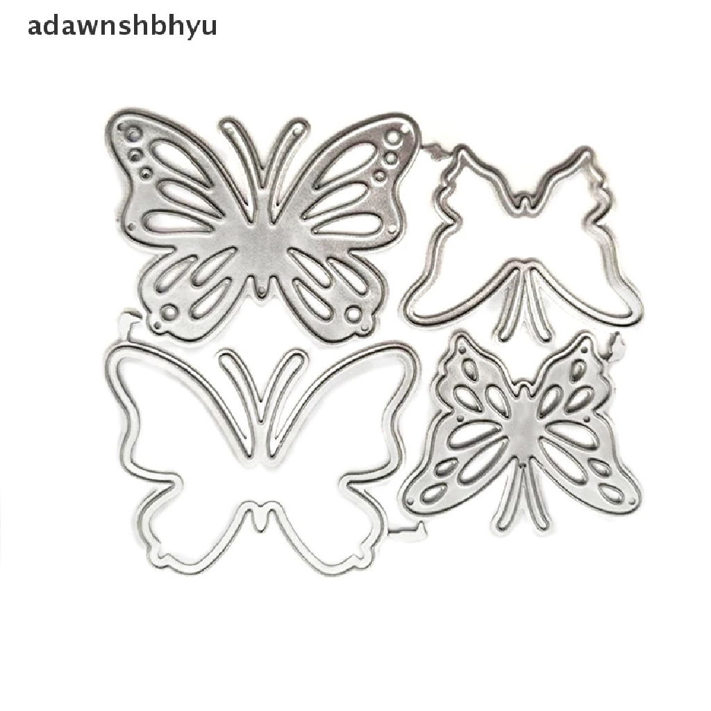 Bộ 4 Khuôn Cắt Thẻ Trang Trí Hình Bướm Bằng Kim Loại