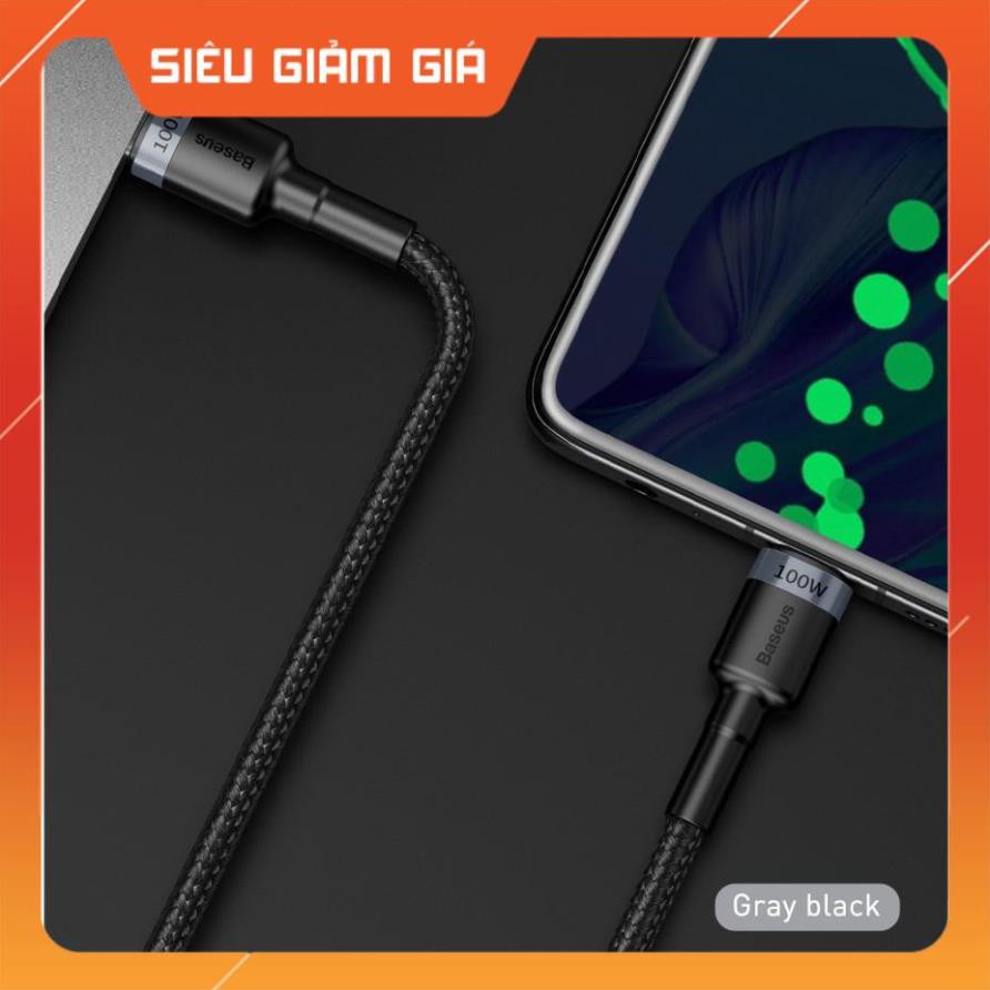 Dây cáp sạc type c sạc nhanh 100W chuẩn PD 2.0 Type C to type-c QC 3.0 cho smartphone / macbook pro hiệu Baseus Cafule
