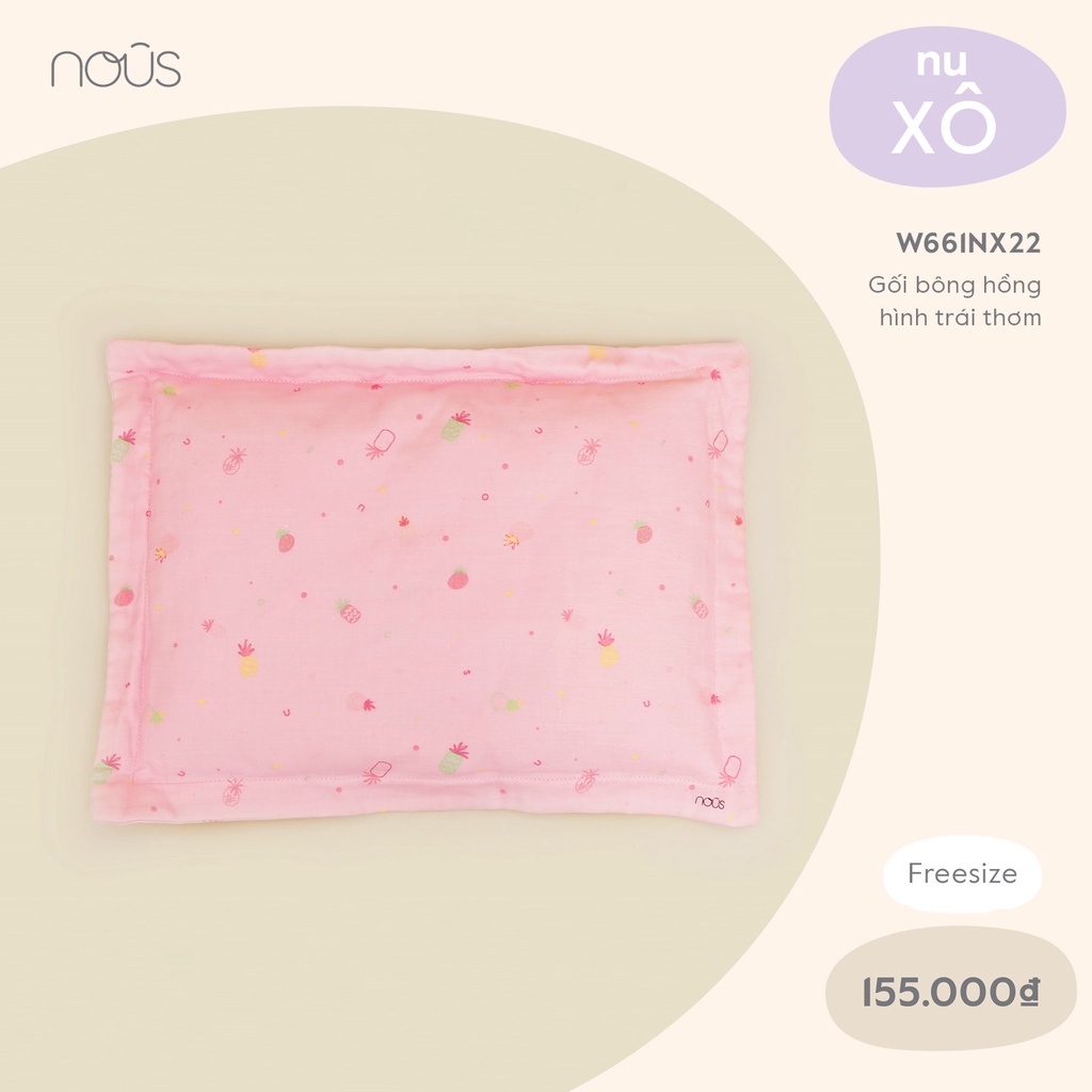 Gối bông Nu mây họa tiết Nous kích thước 45x30x3(cm)/Gối Choux 30x32x5cm