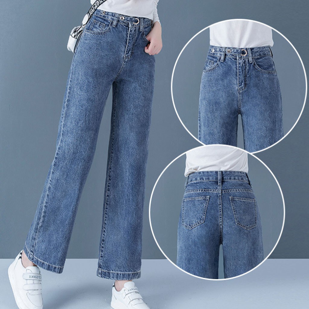 Quần jean nữ Ống Rộng Lưng Cao thời trang - QJ-110i