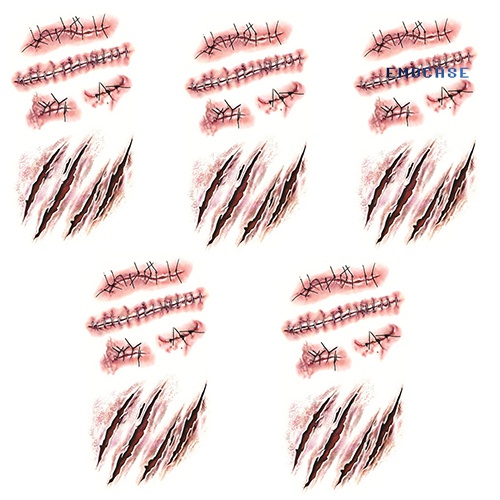 Set 5 Hình Xăm Dán Vết Sẹo Hóa Trang Halloween Độc Đáo