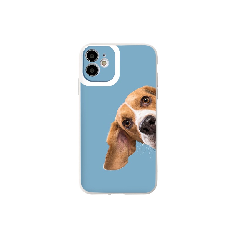 Ốp iphone - Ốp lưng iphone cạnh vuông viền camera mặt cún dành cho ip 6 đến 14promax - ng271