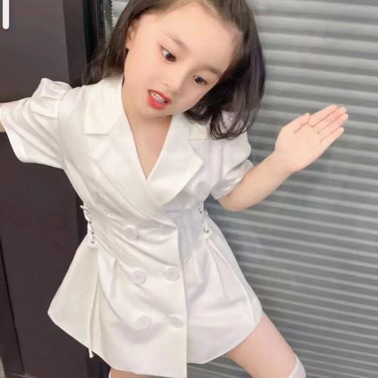 Đầm Công Chúa Tay Phồng Chiết Eo Phong Cách Phương Tây Cao Cấp Cho Bé Gái