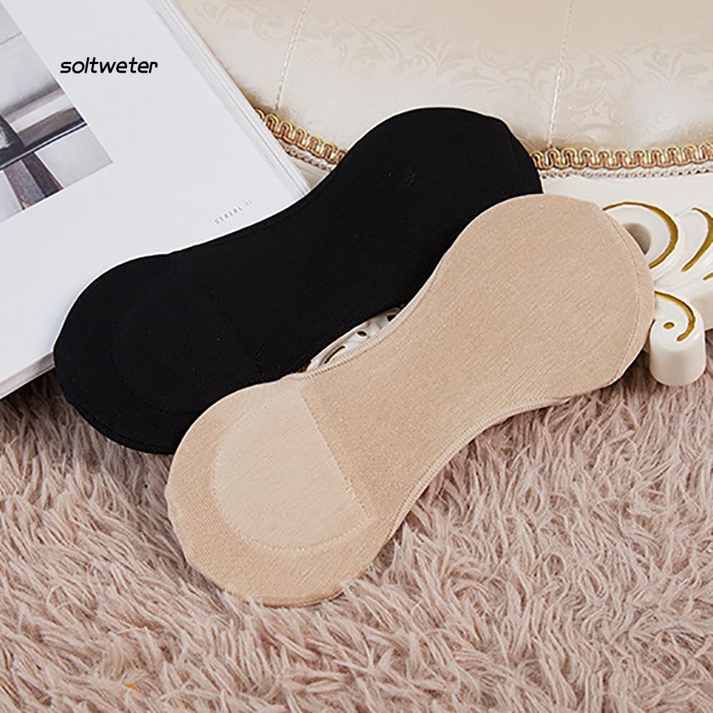 Đôi vớ cổ thuyển chống trượt màu trơn cho nữ