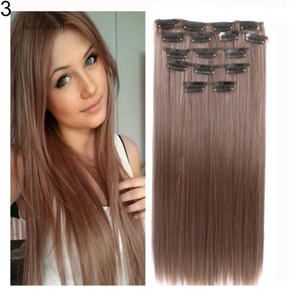 Tóc giả nối dài 16 kẹp tiện dụng cho nữ