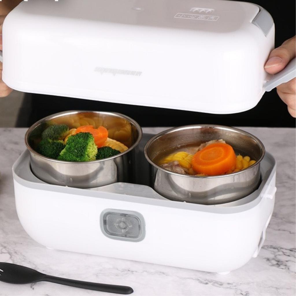 Hộp Cơm Giữ Nhiệt Cắm Điện Văn Phòng LUNCHBOX 4 Bát Inox, Giữ Nhiệt, Hâm Nóng Và Nấu Chín Thức Ăn