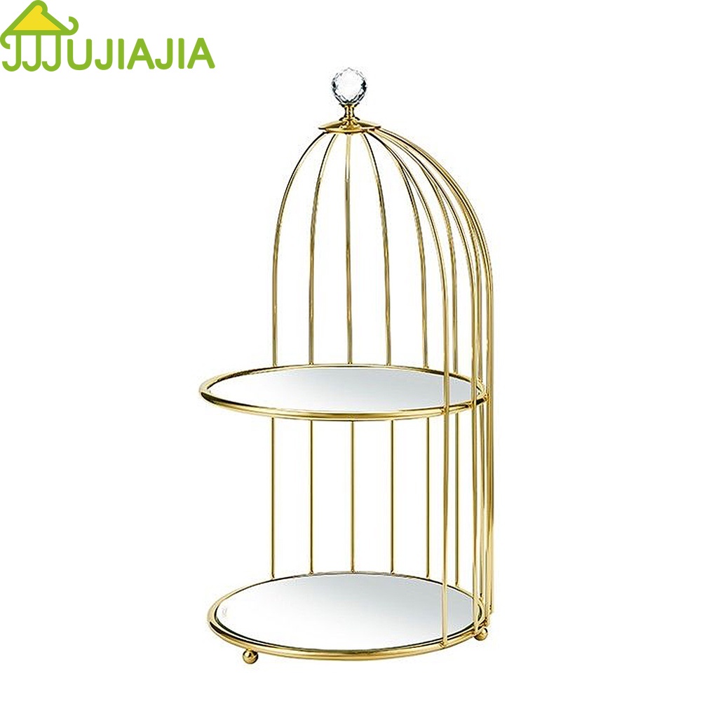 Giá đựng đồ/ mỹ phẩm JUJIAJIA bằng kim loại thiết kế lồng chim sang trọng cho phòng tắm tùy chọn kiểu dáng