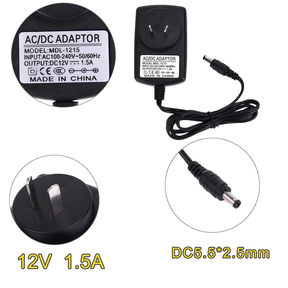 Bộ chuyển đổi nguồn điện svvn DC12V 1.5A AC sang DC kích thước 5.5 * 2.5 mm