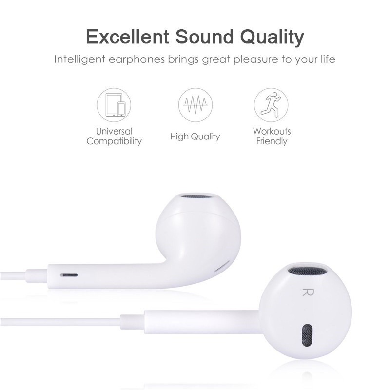 Tai nghe có dây, tai nghe nhét tai có mic jack 3.5mm cho ios và android