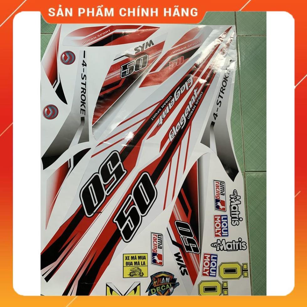Tem elegant 50 trắng đỏ cao cấp - không bay màu