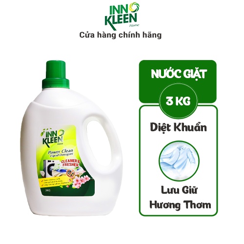 Nước Giặt Innokleen Power 3 Lít Diệt Khuẩn Công Thức Đậm Đặc Làm Sạch Vết Bẩn Lưu Giữ Hương Thơm