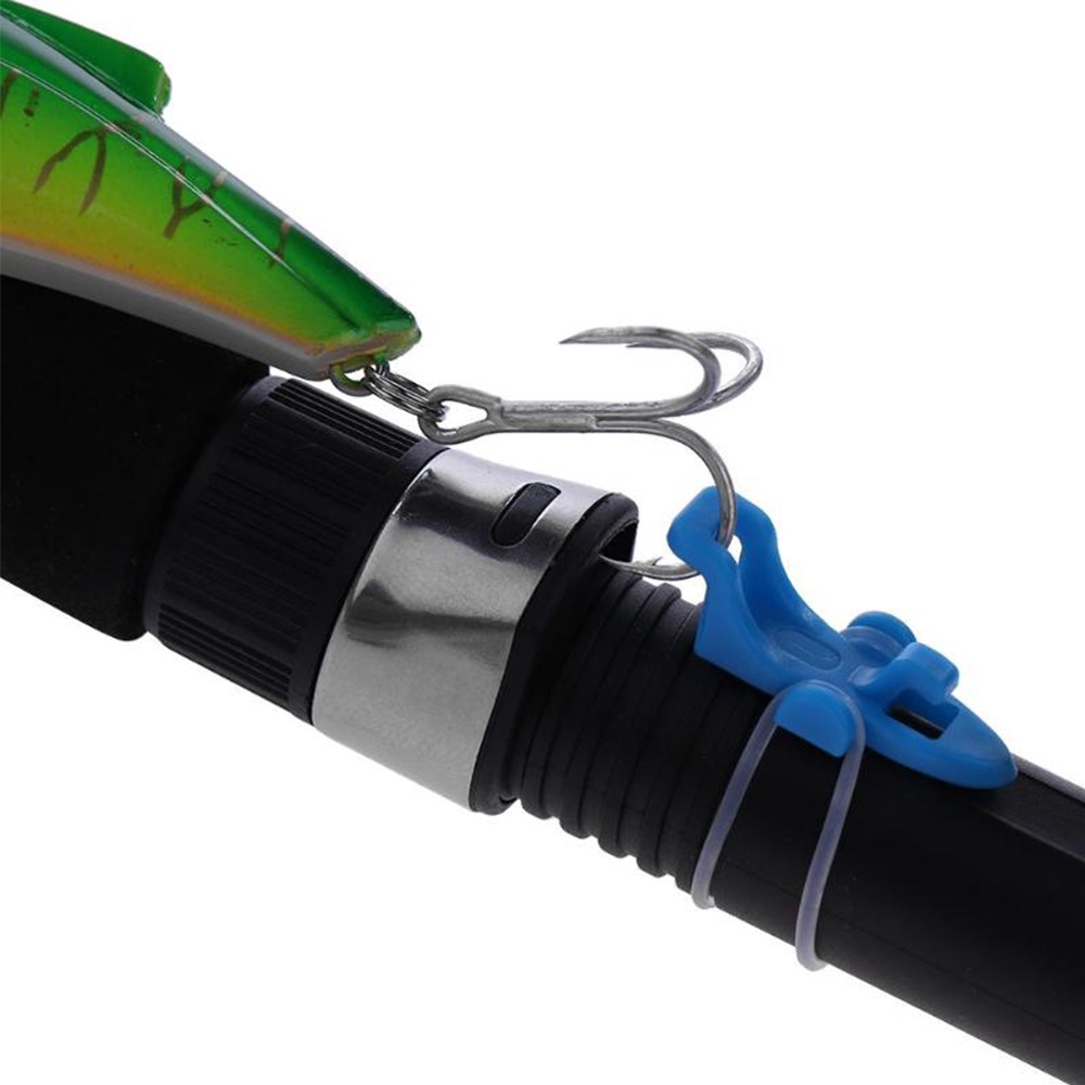 MUVAKO Phụ kiện giữ móc câu cá kèm 3 vòng cao su nhỏ gọn bằng nhựa chất lượng cao