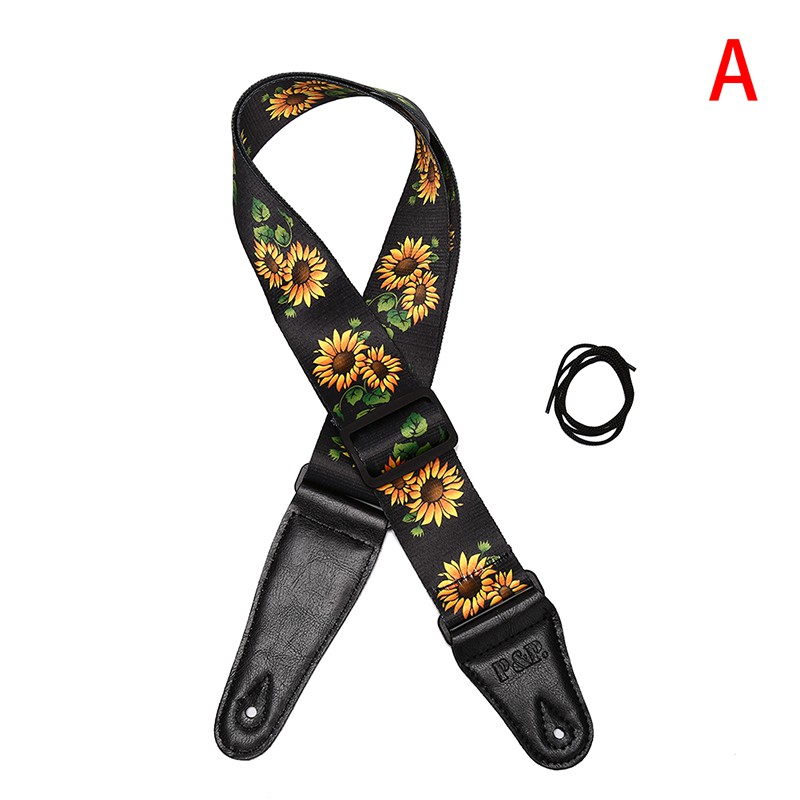 Dây Đeo Họa Tiết Hoa Hướng Dương Cho Đàn Guitar Điện / Acoustic / Bass