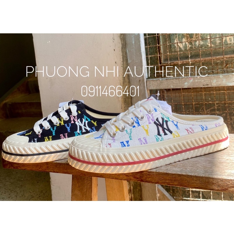 Giày MLB Mule Monogram rainbow chính hãng full tag