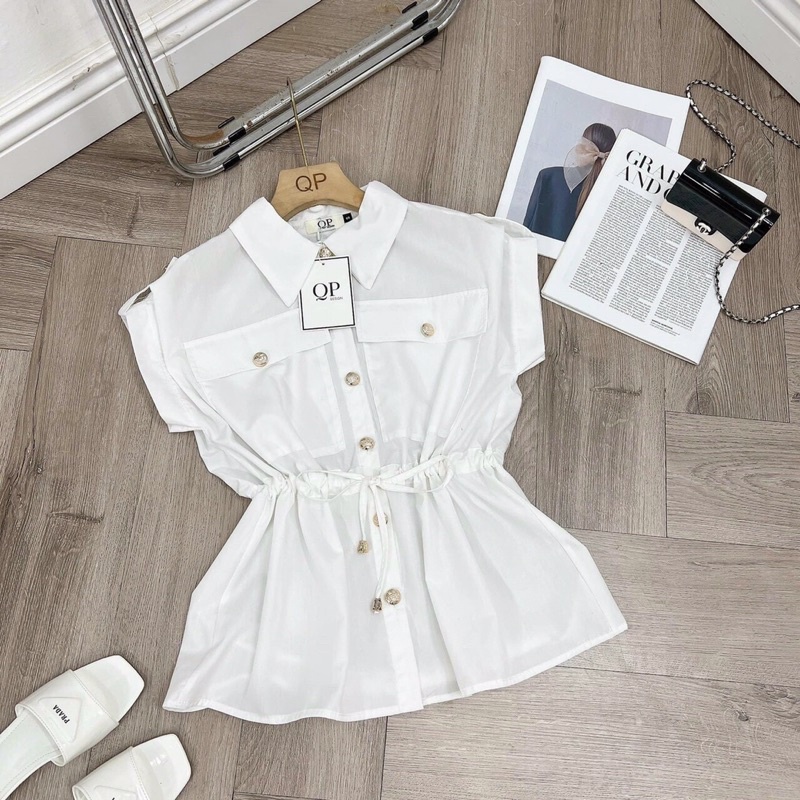 Áo sơmi kiểu thắt eo xinh xắn