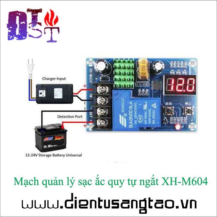 ✅ [RẺ NHẤT VIỆT NAM] ⚡ Mạch quản lý sạc acquy đầy tự ngắt XH-M604