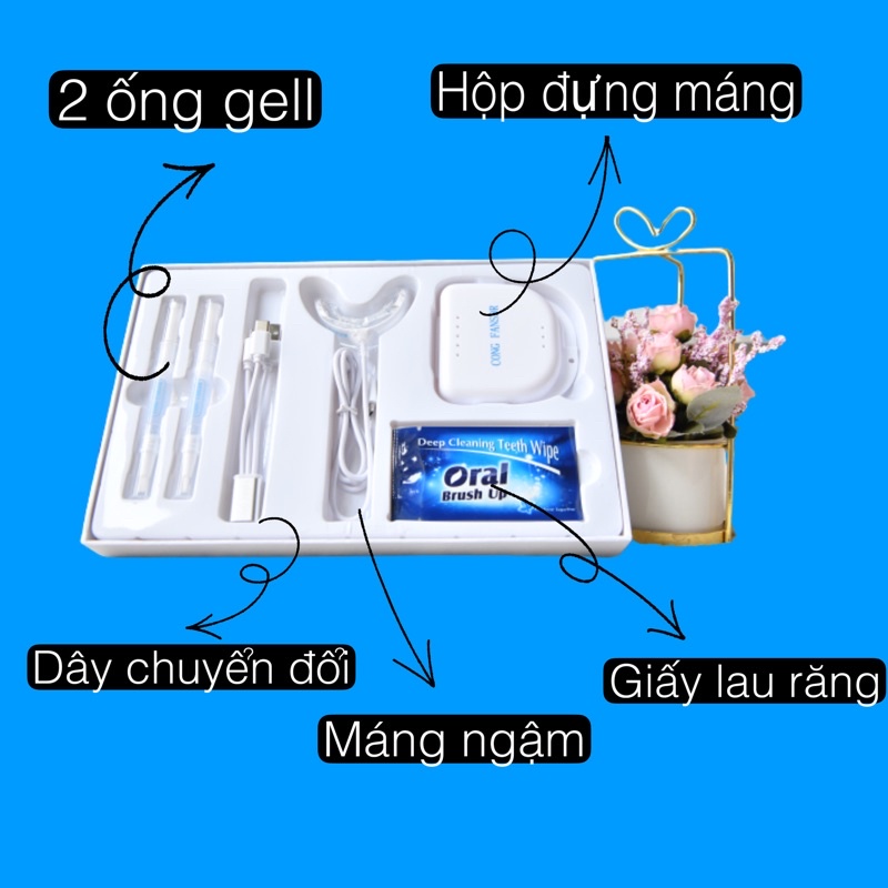 Máy làm trắng răng CONG FANSDR, tẩy trắng răng tại nhà hiệu quả, không ê buốt