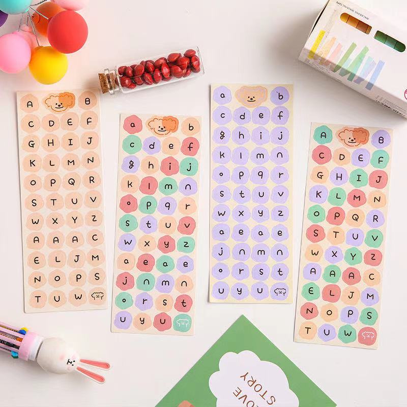 Miếng Dán Trang Trí Sổ Tay Họa Tiết Chữ Tiếng Anh Nhiều Màu Sắc Dễ Thương