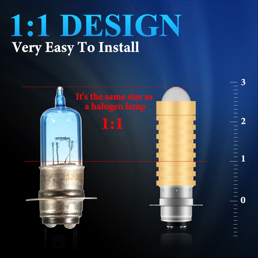 Đèn pha LED canbus KEVANLY P15D 12V 24V 10000Lm Hi Lo cho xe máy