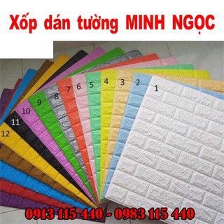 [ Kho Phú Xuyên ] Sỉ 50 miếng xốp dán tường giả gạch (kt 70x77cm)