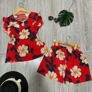 Sét bộ hoa mặc nhà siêu mát